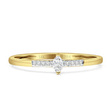 Diamond Marquise Ring Vintage Style 14K Gold 0.10ct