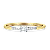 Princess Cut Diamond Ring Solitaire Accent 14K Gold 0.10ct