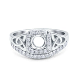 14K Gold 0.23ct Round Art Deco 5mm G SI Semi Mount Diamond Engagement Wedding Ring