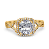 14K Gold Cushion Infinity Shank 8mm I VVS2 GIA Certified 2.01ct Lab Grown CVD Diamond Engagement Wedding Ring