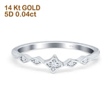 14K Gold Diamond Round Half Eternity Band Engagement Ring 0.04ct