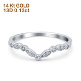 14 K 0,13 ct Gold-Diamant-Half-Eternity-Band, Größe 6,5