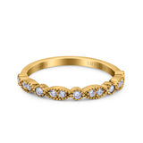14K Gold 0.23ct Round 2mm G SI Half Eternity Diamond Bands Engagement Wedding Ring