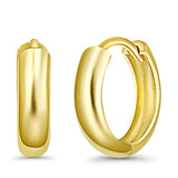 Runde Huggie-Ohrringe aus 14 Karat Weißgold und Gelbgold (12 mm), das beste Geschenk für Sie