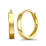 14K White Gold & Yellow Gold Square Tube Small Huggies Earrings (11mm) Best Anniversary Birthday Gift