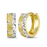 14K Two Tone Gold 5mm Huggies Ohrringe - Bestes Jubiläums-Geburtstagsgeschenk für Sie