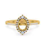 14K Gold 0.32ct Oval 8mmx6mm G SI Semi Mount Diamond Engagement Wedding Ring