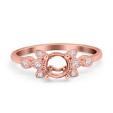 14K Gold 0.09ct Round 7mm G SI Semi Mount Diamond Engagement Wedding Ring