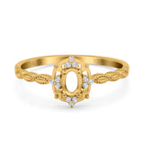 14K Gold 0.07ct Oval 6mmx4mm G SI Semi Mount Diamond Engagement Wedding Ring