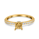 14K Gold 0.30ct Round 6mm G SI Semi Mount Diamond Engagement Wedding Ring