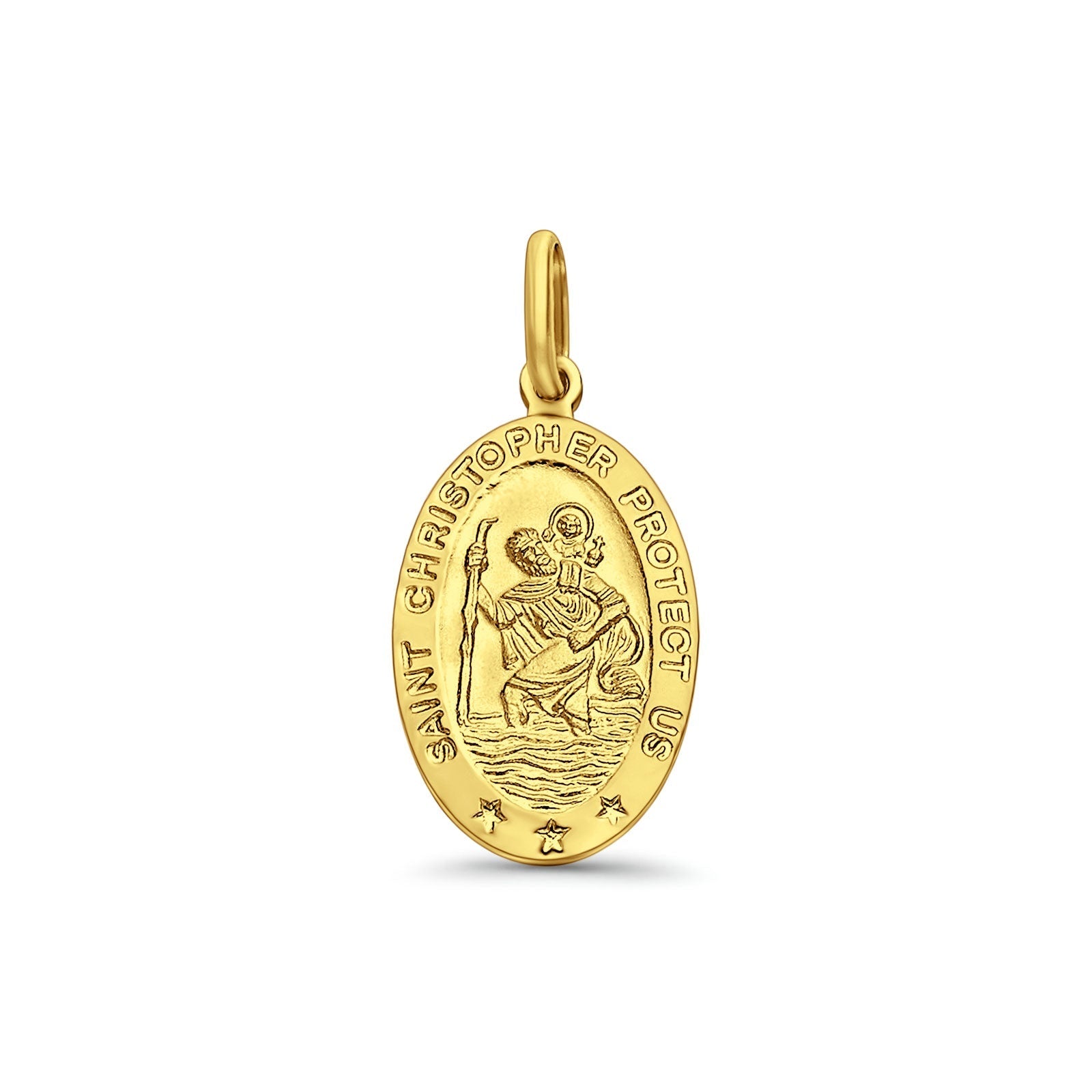 14K Yellow Gold St. Christopher Religious Pendant 21mmX15mm 2.4 grams