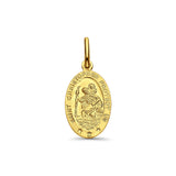 Religiöser Anhänger des Heiligen Christophorus aus 14 Karat Gelbgold, 18 mm x 13 mm, 1,5 Gramm