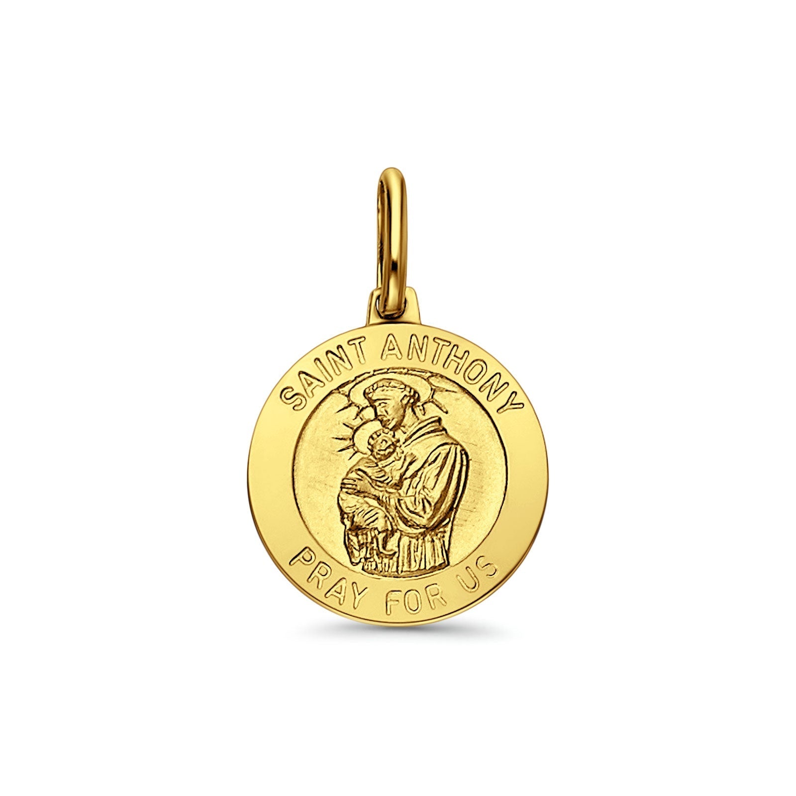 14K Yellow Gold St. Anthony Religious Pendant 18mmX18mm 2.0 grams