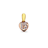 14K Tri Color Gold CZ 15 Years Pendant 14mmX7mm 0.7 grams