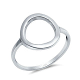 14K Gold Circle O Simple Plain Open Ring Wedding Band (14mm)