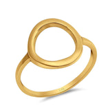 14K Gold Circle O Simple Plain Offener Ring Ehering (14mm)
