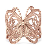 14K Gold Filigree Design Butterfly Fashion Ring