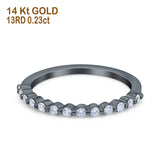 14K Gold 0.23ct Diamond Round Vintage Half Eternity 1.8mm Band Engagement Ring