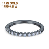 14K Gold 0.28ct Diamond Round Art Deco Half Eternity 1.9mm Band Engagement Ring