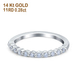 Verlobungsring aus 14-karätigem Gold mit 0,28 ct Diamant und rundem Art-déco-Stil, halbe Ewigkeit, 1,9 mm Band