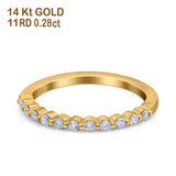 14K Gold 0.28ct Diamond Round Art Deco Half Eternity 1.9mm Band Engagement Ring