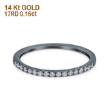 14K Gold 0.16ct Diamond Half Eternity Round 2mm Band Engagement Ring