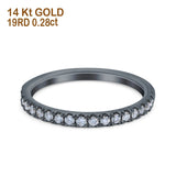 Verlobungsring aus 14-karätigem Gold mit 0,28 Karat Diamant und rundem 2-mm-Stapelband