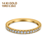 14K Gold 0.28ct Diamond Half Eternity Round 2mm Stacking Band Engagement Ring