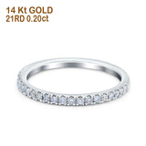 14K Gold 0.20ct Diamond Half Eternity Round 1.8mm Band Engagement Ring