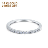 14K Gold 0.20ct Diamond 1.5mm Wedding Band Half Eternity Ring