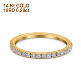Ehering aus 14-karätigem Gold mit 0,28 ct Diamant und halber Ewigkeit, 1,7 mm