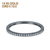 14K Gold Half Eternity 0.12ct Diamond 1.3mm Band Engagement Ring