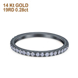 14K Gold 0.28ct Round 1.6mm G SI Stacking Half Eternity Diamond Bands Engagement Wedding Ring
