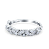 14K Gold 0.23ct Round 4.5mm G SI Art Deco Half Eternity Diamond Band Engagement Wedding Ring