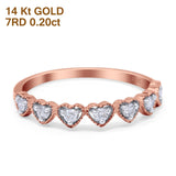 14 K Gold 0,20 ct Herz 6,3 mm G SI Diamant-Verlobungsring für halbe Ewigkeit