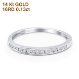 Verlobungs-Ehering aus 14-karätigem Gold, rund, 3 mm, G SI, halber Ewigkeitsdiamant, 0,13 ct