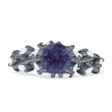 Runder Unendlichkeits-Marquise-Blumenring im Vintage-Stil, Lab-Alexandrit-925er-Sterlingsilber