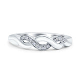 14K Gold 0.03ct Round 4.5mm Infinity Band G SI Half Eternity Diamond Engagement Wedding Ring