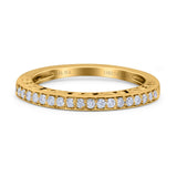 14 K Gold 0,23 ct rund 2 mm G SI Damen-Eternity-Diamant-Verlobungs-Ehering-Ring