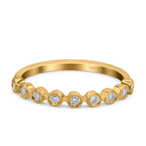 Verlobungs- und Ehering aus 14-karätigem Gold, 0,20 ct, rund, 3 mm, G SI, halbe Ewigkeit, mit Diamanten
