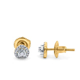 14K Gold .12ct 6mm Heart Shaped Diamond Engagement Wedding Stud Earrings