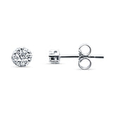 Solid 14K Gold 3.4mm Round Diamond Stud Earrings Push Back Lovely Earring