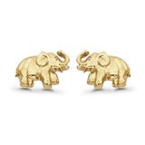 7 mm minimalistischer Glückselefanten-Ohrstecker aus 14-karätigem Gelbgold