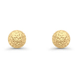14K White, Rose & Yellow Gold Half Ball Earrings DC Style 9mm