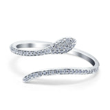 14K Gold 0.10ct Round 3mm G SI Diamond Petite Dainty Snake Eternity Band Engagement Wedding Ring