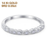 14K Gold 0.05ct Round 2.2mm G SI Diamond Stackable Eternity Band Engagement Wedding Ring