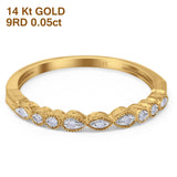 14 K Gold 0,05 ct rund 2,2 mm G SI Diamant stapelbarer Eternity-Band-Verlobungs-Ehering