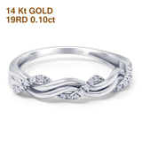 14 K Gold 0,10 ct runder 3,7 mm G SI Diamant-Ewigkeits-Verlobungs-Ehering
