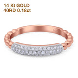 14 K Gold 0,18 ct rund 4 mm G SI Diamant Ewigkeit Verlobungsring stapelbar Trendiger Ehering