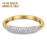 14K Gold 0.18ct Round 4mm G SI Diamond Eternity Engagement Stackable Wedding Trendy Band Ring